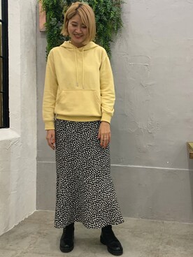 「H&M（エイチ・アンド・エム）のアイテム（パーカー）」を使った、Sasaさん（レディース・165cm）の冬コーディネート