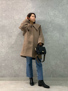 「Rouge vif（ルージュヴィフ）のアイテム（チェスターコート）」を使った、KONOMIさん（レディース・160cm）の冬コーディネート