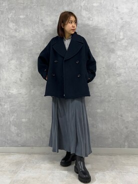 「Rouge vif（ルージュヴィフ）のアイテム（ピーコート）」を使った、KONOMIさん（レディース・160cm）の冬コーディネート