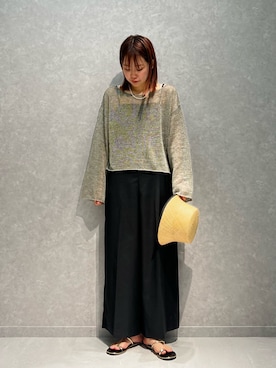 「サマーニット」｜「アイテム（サロペット/オーバーオール）」を使った、KONOMIさん（レディース・160cm）の夏コーディネート