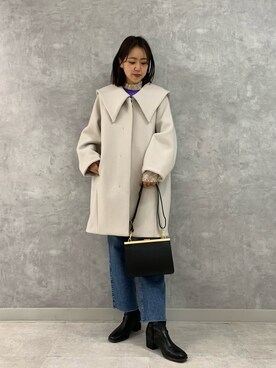 「Rouge vif（ルージュヴィフ）のアイテム（チェスターコート）」を使った、KONOMIさん（レディース・160cm）の冬コーディネート