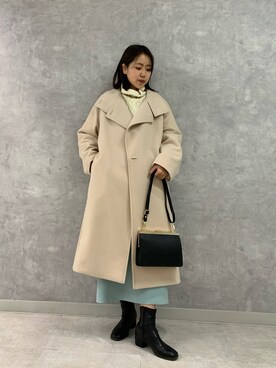 「Rouge vif（ルージュヴィフ）のアイテム（チェスターコート）」を使った、KONOMIさん（レディース・160cm）の冬コーディネート