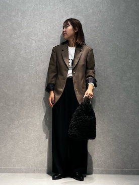 「Rouge vif（ルージュヴィフ）のアイテム（ジャケット/アウター）」を使った、KONOMIさん（レディース・160cm）の秋コーディネート