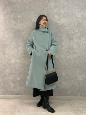 「Rouge vif（ルージュヴィフ）のアイテム（チェスターコート）」を使った、KONOMIさん（レディース・160cm）の冬コーディネート