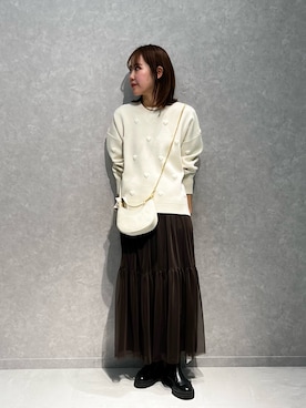 「ハートニット」｜KONOMIさん（レディース・160cm）の冬コーディネート