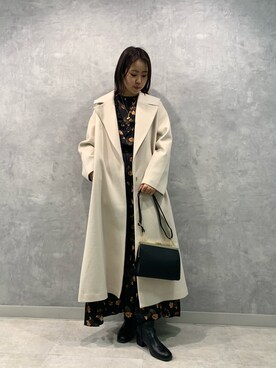 「Rouge vif（ルージュヴィフ）のアイテム（チェスターコート）」を使った、KONOMIさん（レディース・160cm）の冬コーディネート