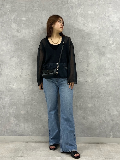 セール】シアーVネックラメプルオーバー（ニット/セーター）｜Rouge  