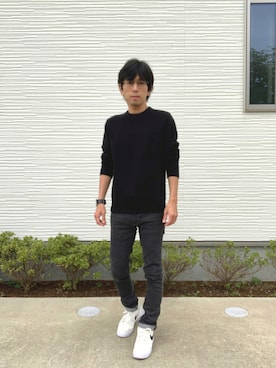 「PLST（プラステ）のアイテム（トップス）」を使った、YUTAさん（メンズ・168cm）の秋コーディネート