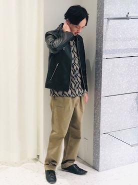 「RATTLE TRAP（ラトルトラップ）のアイテム（ライダースジャケット）」を使った、RT staffstylingさん（メンズ・168cm）の秋コーディネート