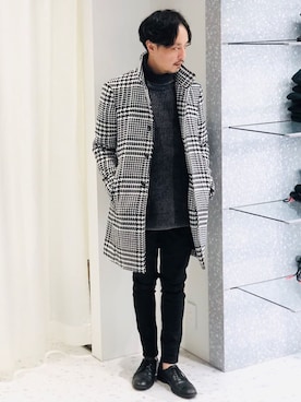 「RATTLE TRAP（ラトルトラップ）のアイテム（チェスターコート）」を使った、RT staffstylingさん（メンズ・168cm）の秋コーディネート