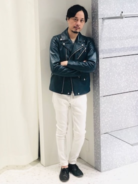 「RATTLE TRAP（ラトルトラップ）のアイテム（ライダースジャケット）」を使った、RT staffstylingさん（メンズ・168cm）の秋コーディネート