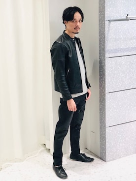 「RATTLE TRAP（ラトルトラップ）のアイテム（ライダースジャケット）」を使った、RT staffstylingさん（メンズ・168cm）の秋コーディネート
