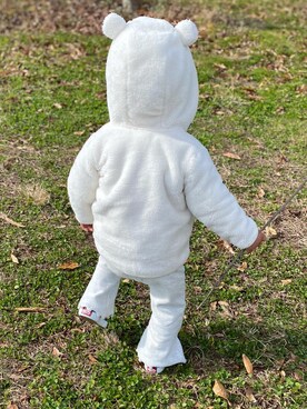 「アイテム（パーカー）」を使った、りんさん（キッズ・80cm）の秋コーディネート