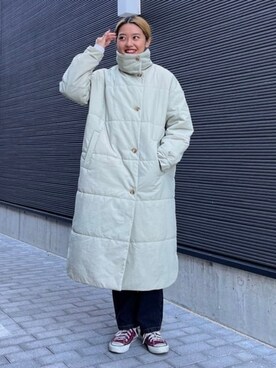 BEAMS HEART / 高性能中綿 2WAY コートを使ったショップスタッフの 