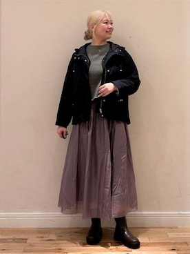 「アイテム（モッズコート）」を使った、BEAMS HEART WOMENさん（レディース・168cm）の秋コーディネート