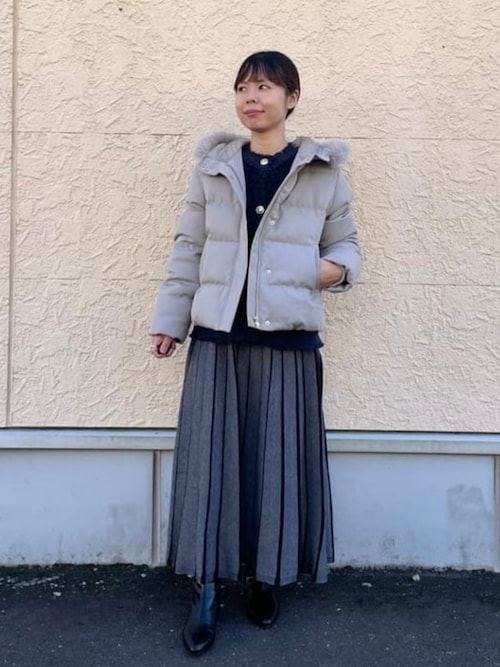 BEAMS HEART 撥水 フェイクファー付き ショートダウン　ネイビー 楽天市場】撥水 フェイクファー付き ショートダウン BEAMS HEART WOMEN