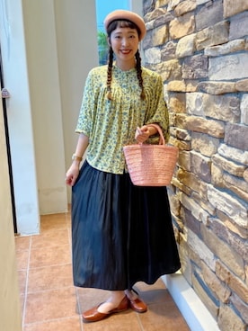 「大人カジュアルコーデ」｜「アイテム（ハンチング/ベレー帽）」を使った、BEAMS HEART WOMENさん（レディース・161cm）の春コーディネート