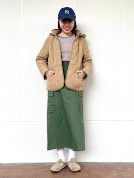 「アイテム（ブルゾン、ベージュ系）」を使った、BEAMS HEART WOMENさん（レディース・167cm）の冬コーディネート