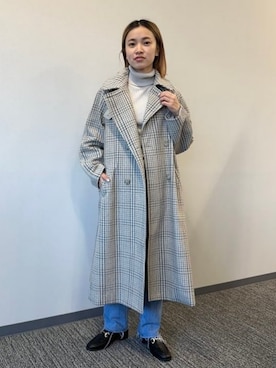 「秋」｜「アイテム（ステンカラーコート）」を使った、BEAMS HEART WOMENさん（レディース・158cm）の秋コーディネート