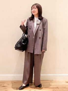 「セレモニーコーデ」｜「アイテム（トートバッグ）」を使った、BEAMS HEART WOMENさん（レディース・155cm）の冬コーディネート
