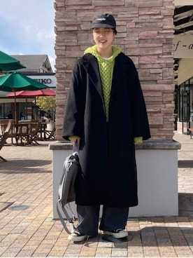 「アイテム（チェスターコート）」を使った、BEAMS HEART WOMENさん（レディース・157cm）の冬コーディネート