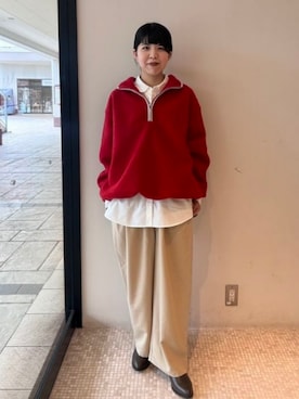 「BEAMS HEART（ビームスハート）のポケット パイピング シャツ（シャツ/ブラウス、ホワイト系）」を使った、BEAMS HEART WOMENさん（レディース・160cm）の秋コーディネート