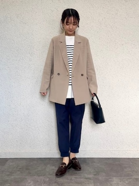 「BEAMS HEART（ビームスハート）のアイテム（テーラードジャケット）」を使った、BEAMS HEART WOMENさん（レディース・160cm）の春コーディネート