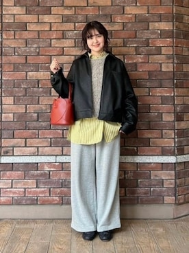 「春ニット」｜「アイテム（ブルゾン）」を使った、BEAMS HEART WOMENさん（レディース・160cm）の冬コーディネート
