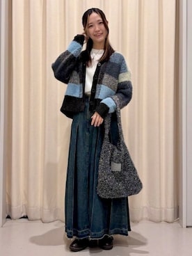 「アイテム（クラッチバッグ）」を使った、BEAMS HEART WOMENさん（レディース・158cm）の秋コーディネート