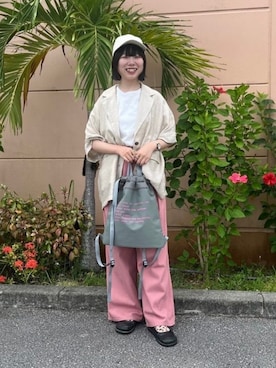 「アイテム（テーラードジャケット）」を使った、BEAMS HEART WOMENさん（レディース・155cm）の夏コーディネート