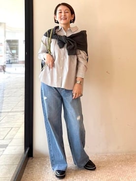 「アイテム（バックパック/リュック）」を使った、BEAMS HEART WOMENさん（レディース・163cm）の秋コーディネート