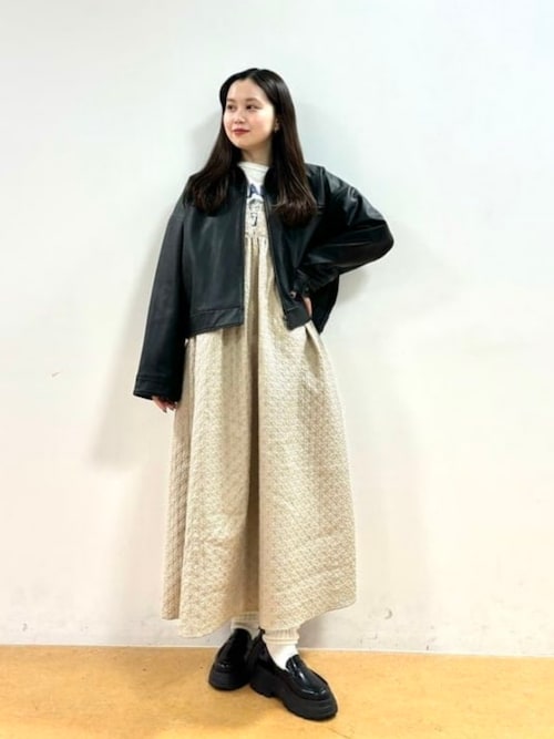 セール】フェイクレザー ジップブルゾン（S～M）（ブルゾン