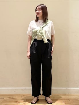「150cm台コーデ」｜「アイテム（スラックス）」を使った、BEAMS HEART WOMENさん（レディース・165cm）の春コーディネート