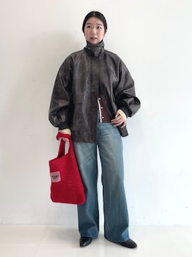 「BEAMS HEART（ビームスハート）のソフト デニムパンツ（Denim pants、ブルー系）」を使った、BEAMS HEART WOMENさん（レディース・160cm）の夏コーディネート