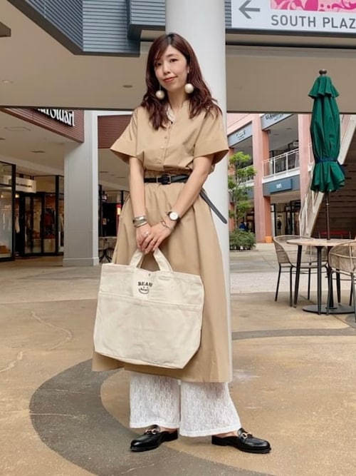 BEAMS HEART / スキッパー ドロスト ワンピース