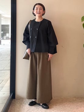 「アイテム（ライダースジャケット）」を使った、BEAMS HEART WOMENさん（レディース・163cm）の夏コーディネート
