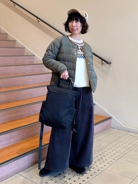 「アイテム（バックパック/リュック）」を使った、BEAMS HEART WOMENさん（レディース・158cm）の秋コーディネート