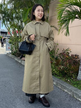 「ママファッション」｜「アイテム（トレンチコート）」を使った、BEAMS HEART WOMENさん（レディース・153cm）の冬コーディネート
