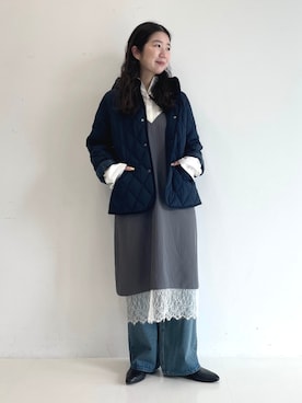 「BEAMS HEART（ビームスハート）のソフト デニムパンツ（Denim pants、ブルー系）」を使った、BEAMS HEART WOMENさん（レディース・160cm）の夏コーディネート
