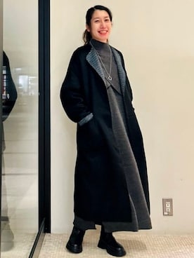 「30代コーデ」｜「アイテム（ノーカラーコート）」を使った、BEAMS HEART WOMENさん（レディース・155cm）の秋コーディネート