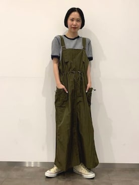「ボーダーTシャツ」｜「アイテム（ワンピース/ドレス）」を使った、BEAMS HEART WOMENさん（レディース・158cm）の夏コーディネート