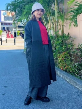 「ファッションを楽しもう」｜「アイテム（ノーカラーコート）」を使った、BEAMS HEART WOMENさん（レディース・157cm）の秋コーディネート