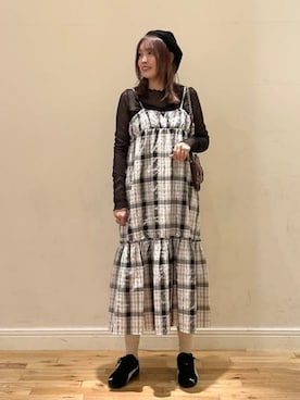 「アイテム（ハンチング/ベレー帽）」を使った、BEAMS HEART WOMENさん（レディース・165cm）の夏コーディネート