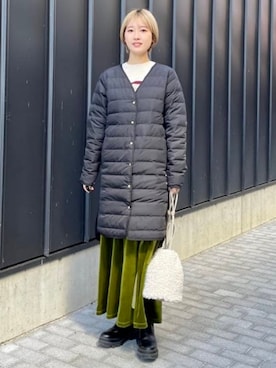 「重ね着ベストシーズン」｜「アイテム（ダウンジャケット/コート）」を使った、BEAMS HEART WOMENさん（レディース・157cm）の秋コーディネート