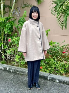 「アイテム（ポンチョ）」を使った、BEAMS HEART WOMENさん（レディース・160cm）の秋コーディネート