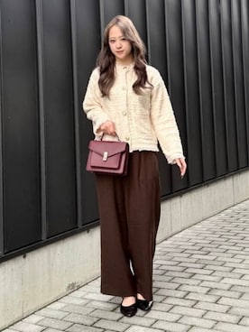 「アイテム（ライダースジャケット）」を使った、BEAMS HEART WOMENさん（レディース・162cm）の秋コーディネート