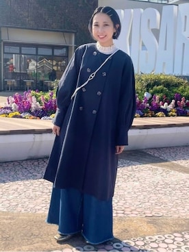 「アウターコーデ」｜「アイテム（トレンチコート）」を使った、BEAMS HEART WOMENさん（レディース・162cm）の冬コーディネート