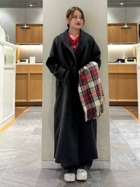 「マフラー」｜「アイテム（その他アウター）」を使った、BEAMS HEART WOMENさん（レディース・153cm）の冬コーディネート