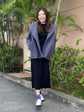 「キレイめコーデ」｜「アイテム（チェスターコート）」を使った、BEAMS HEART WOMENさん（レディース・172cm）の冬コーディネート
