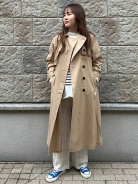 「ママファッション」｜「アイテム（トレンチコート）」を使った、BEAMS HEART WOMENさん（レディース・162cm）の春コーディネート